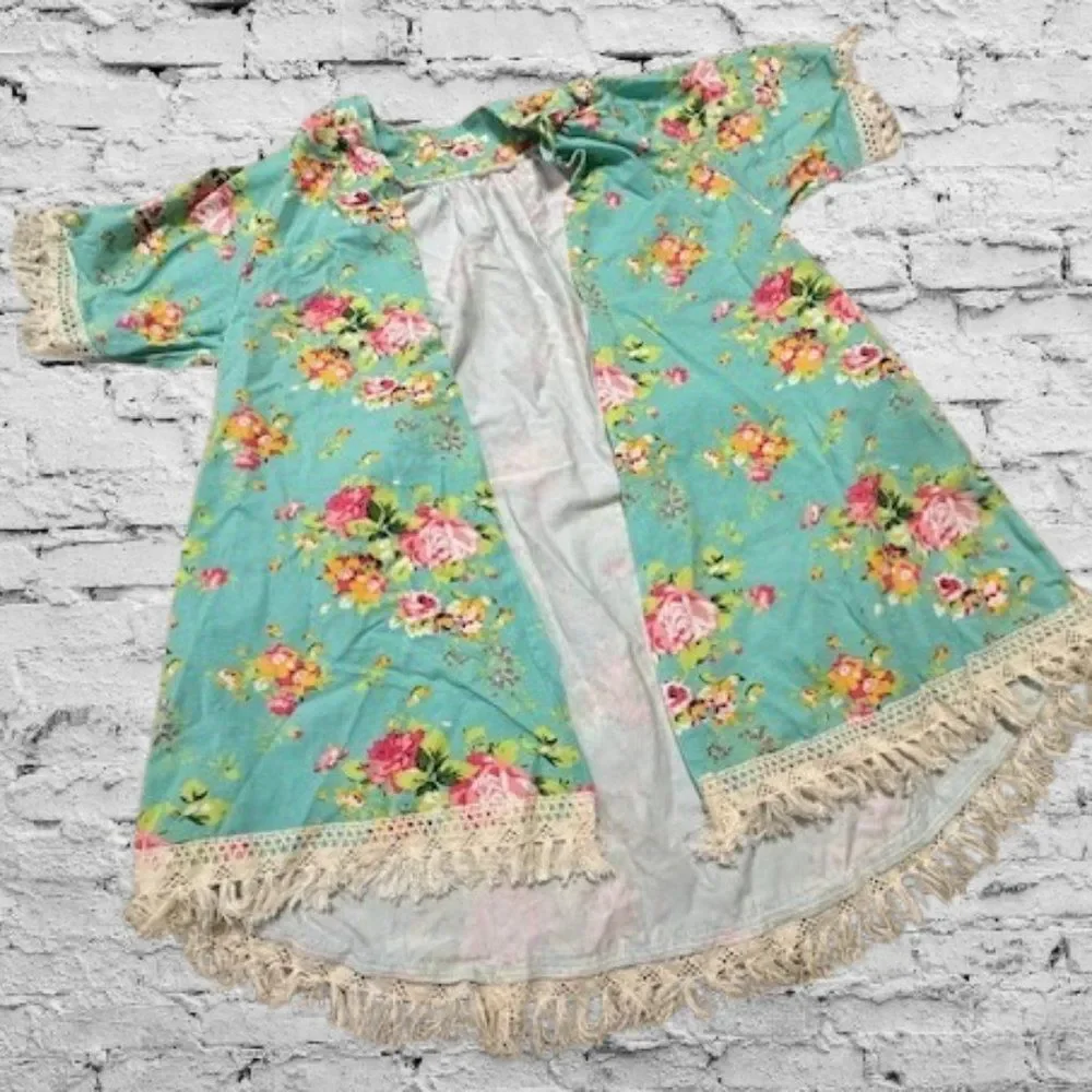 Mint Floral Fringe Cardigan  4119  NWT Boutique